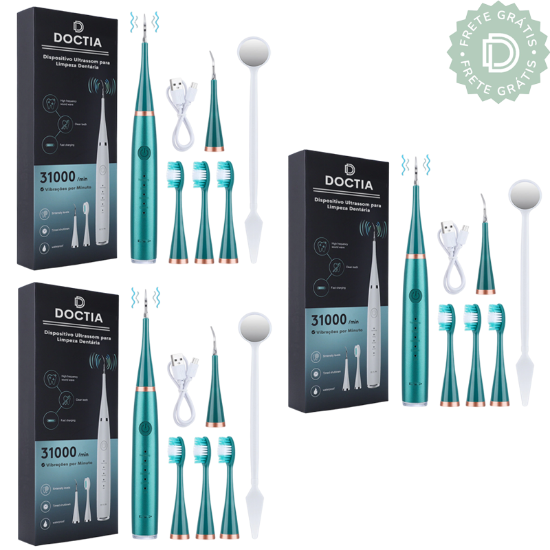 DOCTIA™ Dispositivo Ultrassom para Limpeza Dentária (03 Unidades)