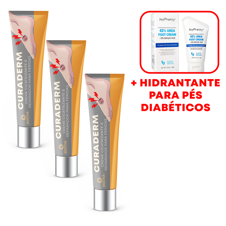 CuraDerm™ Creme Cicatrizante e Reparador para Feridas Diabéticas